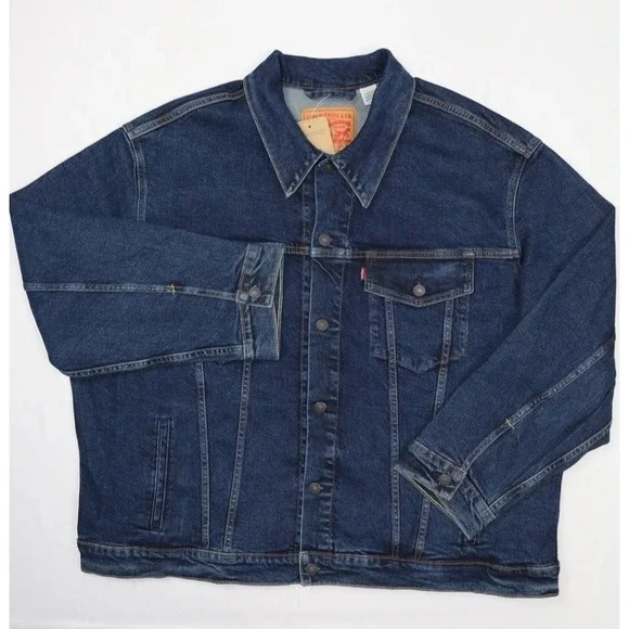Levi's Men's Denim Trucker Jacket Dark Wash Blue Sz 3XL 07158-0021 - Picture 2 of 16